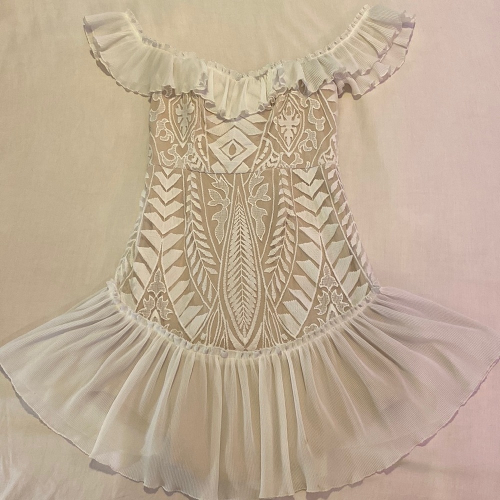 Summer off the shoulder girly frilly peplum style dress